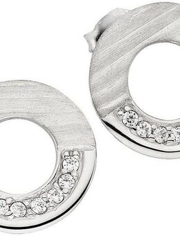 Bruno Banani Paar Ohrstecker Schmuck Geschenk Silber 925 Ohrringe Kreis rund, B0249E/90/03, mit Zirkonia (synth)