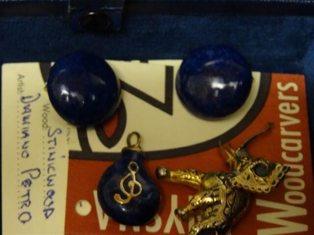 Ohrclipse in dunkelblau - Lapislazuli mit Goldverschluss (585/ooo) - Bonn