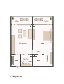 Frisch renovierte 2-Zimmer-Wohnung mit 2 Balkonen - ab 01.09. oder 01.10. zu vermieten - Bad Salzuflen