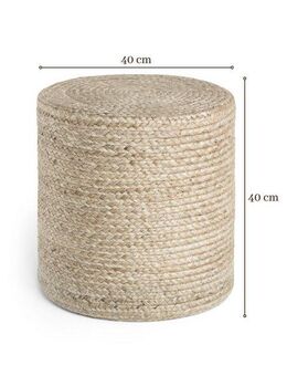HANSE Home Pouf Jutta, Jute (1-St), Jute, Natur, Wohnzimmer, Esszimmer, Schlafzimmer, Flur, Modern, Boho