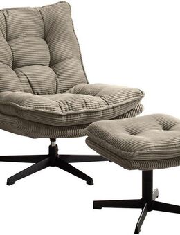 Jockenhöfer Gruppe Relaxsessel Kasper, Inklusive Hocker, 360° Drehfunktion