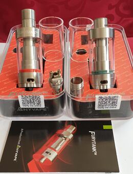 2 X Anyvape Furytank + 1X RTA. ( Fertigcoils passen auch von = Aspire Triton/Atlantis Coils, Vaporesso CCELL Coils und Eleaf Melo Coils).FP.30€. SAMMLUNGSVERKLEINERUNG!! Verdampfer, RTA, Tank für Akkuträger, E Zigarette, Mod Box, Vape. - Bühl
