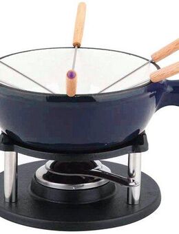 CS Koch-Systeme Fonduetopf, Gusseisen (Set, 7-tlg), inkl. 6 Fonduegabeln, Induktion