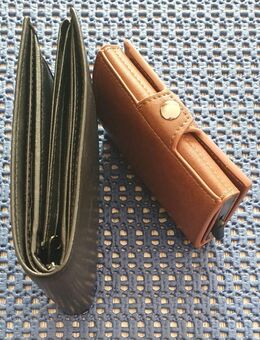 Geldbörse Lederimitat mit Kartenbox, RFID, NEU - Herne