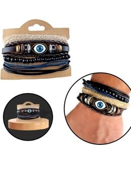 4 Armbänder Braun Schwarz Blaue Auge Nazar Boncuk Damen Herren Modeschmuck 9,90€* - Villingen-Schwenningen
