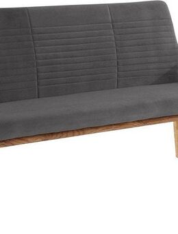 OTTO products Sitzbank Alessja (1-St), Breite 160 cm, Bezug aus Microfaser, Gestell aus Eiche Massivholz