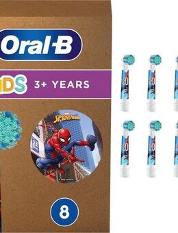 Oral-B Aufsteckbürste Kids Spiderman, für elektrische Zahnbürste, für Kinder ab 3 Jahren, 8 Stück
