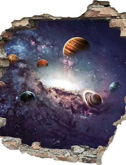 queence Wandtattoo Planeten (1 St), Wandsticker, Wandbild, selbstklebend, 3D, Wanddurchbruch