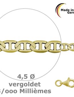 1 Marina-Kette in Sterling Silber 925/-, Ø ca. 4,5 mm, 3/000 plattiert, - Essen