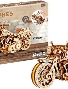 Revell® Modellbausatz Revell Tiny Adventures, Cruiser V-Twin, Motorrad-Bausatz aus Holz, Maßstab 1:13, Made in Europe, FSC® - schützt Wald