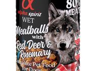 4 + 2 gratis! 6 x 400 g alpha spirit Dog Meatballs - Rothirsch & Rosmarin