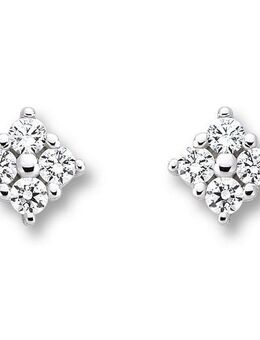 ONE ELEMENT Paar Ohrhänger Zirkonia Ohrringe Ohrstecker aus 333 Weißgold, für Damen – klassisch & elegant im Design