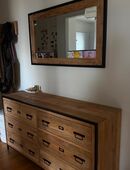 Kommode aus massivem Mangoholz + Spiegel, Ganzes Flur Set in 22081