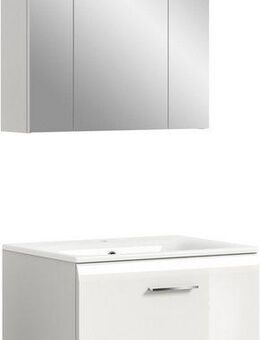 INOSIGN Badezimmer-Set, (Set, 3-St), Florenz, Badkombination 3-tlg., Weiß Hochglanz, inkl. Waschbecken