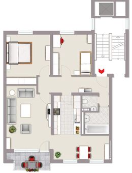 Modern wohnen mit Komfort - 3-Zimmer-Eigentumswohnung in gepflegtem Haus auf dem Eschberg - Saarbrücken