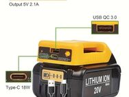 Batterieadapter für Dewalt 18V/20V Lithium-Ionen-Batterien – USB- und Typ-C-Schnellladestation, tragbarer Batteriehalter - Wuppertal