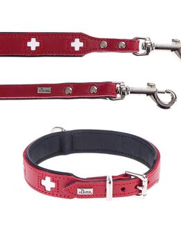 HUNTER Set: Halsband Swiss + Hundeleine Swiss - Halsband Größe 55 + Leine 200 cm, 18 mm