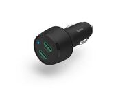 Hama Auto Schnellladegerät 2x USB-C Power Delivery, Qualcomm ® 45 W Schwarz Schnelllade-Gerät