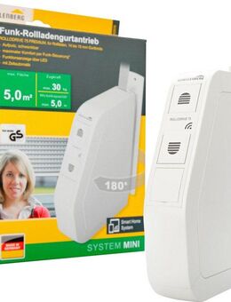 SCHELLENBERG Rollladengurt-Antrieb Unterputz, elektrischer Funk-Gurtwickler RolloDrive 75 Premium, bis 5 m² Fläche und 30 kg Zugkraft, Smart Home fähig, System Mini