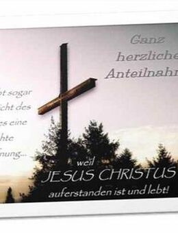 Christliche Trauerkarte: Holzkreuz vor Abendhimmel - Christliche Kondolenzkarte - Karte Anteilnahme - Edition Katzenstein - Wilhelmshaven Zentrum