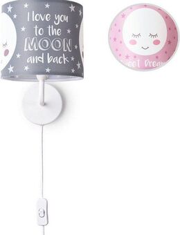 Paco Home Wandleuchte Aleyna 103, LED fest integriert, Kinderlampe Babyzimmer Kinderzimmer âˆ…18cm Mond Kabel 3m E14