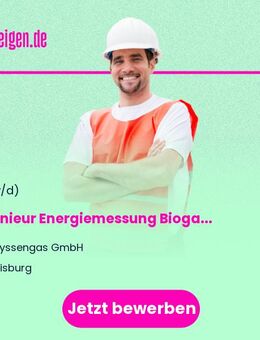 Ingenieur Energiemessung Biogas & Wasserstoff (m/w/d) - Duisburg