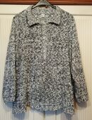 Damen - Pullover blau/weiß meliert Langarm Gr. 54 wenig getragen in 47647