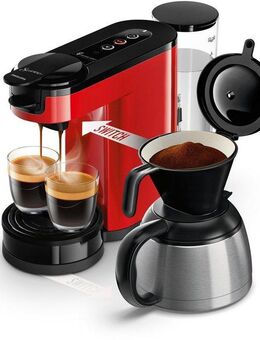 Philips Senseo Kaffeepadmaschine Switch HD6592/84, 2-in-1 Pad und Filterkaffee, 1l Kaffeekanne, aus 26% rec. Plastik
