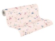 A.S. Création Vliestapete Landhaustapete mit Blümchen, leicht strukturiert, gemustert, matt, neutral, (1 St), Tapete Floral Blumenranke Tapeten Wohnzimmer Schlafzimmer Küche Design