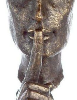 Casablanca by Gilde Dekofigur Skulptur Silence, bronzefarben/grau (1 St), bronzefarben/grau, Polyresin