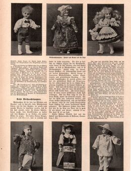 Kunstdruck : Sechs Weihnachtspuppen . z.B.: Hänsel und Gretel und die Hexe . , Li - ho - sa und Kun - hei - ta , Santuzza aus der römischen Campagna. , Blatt 30cm x 20cm, M400 - Görlitz