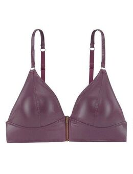 petite fleur gold Bralette-BH ohne Bügel in Leder-Optik mit Reißverschluss, Kunstleder, sexy Dessous
