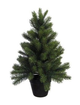 Creativ deco Künstlicher Weihnachtsbaum Weihnachtsdeko aussen, künstlicher Christbaum, Tannenbaum, mit schwarzem Kunststoff-Topf
