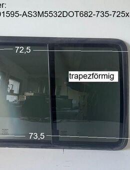 Universal Wohnwagen/Wohnkabine/Wohnmobil Schiebefenster ca 73,5 bzw 72,5 x 57 gebr. (ohne Innenrahmen) FIAT PILKINGTON 43R-001595 AS3M5532DOT682 (vmtl Fiat Doblo BJ 2004 74KW 1900cm Avant Diesel manuell) Schiebescheibe - Schotten Zentrum