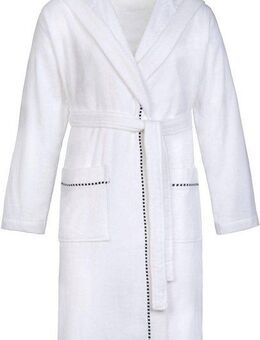 Esprit Unisex-Bademantel Box, ideal für Sauna & Spa, Hotelbademantel, Morgenmantel, Kurzform, Webvelours, Kapuze, Gürtel, mit Kapuze