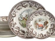 CreaTable Teller-Set Haydon Grove, Tellerset 18-tlg (18-tlg), 6 Personen, Steingut, Tiermotive, Landhausstil