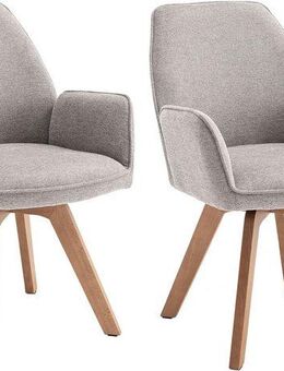 byLIVING Esszimmerstuhl Tony (Set, 2 St), mit Massivholzgestell eichefarbig, 360 Grad drehbar, hoher Sitzkomfort