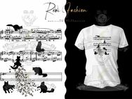 individuelles T-Shirt Katze Noten Chaos Waldkatze Main Coon Notenblatt Musiker Geschenk - Sebnitz Zentrum