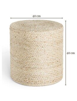 HANSE Home Pouf Jutta, Jute (1-St), Jute, Natur, Wohnzimmer, Esszimmer, Schlafzimmer, Flur, Modern, Boho