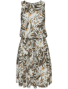 Vivance Jerseykleid mit Blätterdruck, kurzes Sommerkleid, Strandkleid
