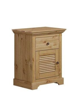 Home affaire Nachtkommode Rauna, Landhausstil, edles Design mit Lamellen und Kassetten, 2 Farben (B/H/T 56/69/39cm), FSC® zertifiziertes Kieferholz, massive Qualität mit viel Stauraum