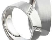 Partnerringe aus Silber mit 8 Zirkonias SR038-SR039 - Aholming
