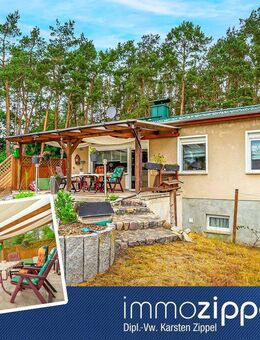 EFH in waldiger Lage von Nordend: 867 m² Grst., 4Zi, Vollkeller, Terrasse, Teichanlage, Garage - Eberswalde