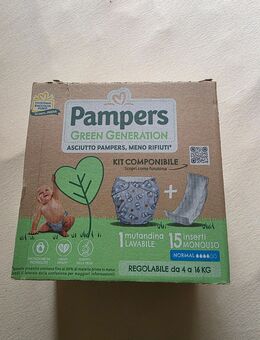 Pampers GREEN GENERATION TRIAL KIT: 15 NORMALEINLAGEN + 1 WASCHBARE HOSE (4–16 k - Hannover Ricklingen