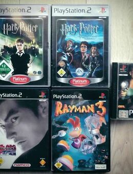 Playstation 2 Spiele: Harry Potter und der Gefangene von Askaban, Harry Potter und der Orden des Phönix, Tekken Tag Tournament, Rayman 3 Hoodlum Havoc. Playstation 1 Spiel: Tomb Raider III Adventures of Lara Croft, je 3,- - Flensburg