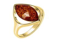 Vivance Fingerring 925/- Sterling Silber vergoldet mit Bernstein
