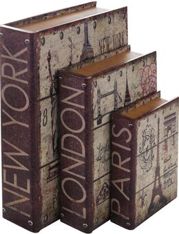 HMF Buchtresor 3er Set Städte Antik-Look Geldkassette #80961 - Birkenfeld (Baden-Württemberg)