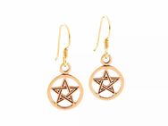 Schutz& Wunsch Druidinnen Ohrhänger /Ohrringe mit Pentagramm aus Bronze - Wuppertal
