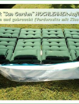 4 HOCHLEHNER-Auflagen "Sun Garden", grün, gebraucht. - Krummhörn