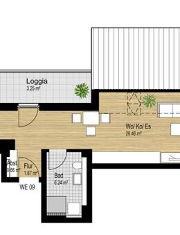 Attraktive 2-Zimmer-Dachgeschosswohnung mit Blick ins Grüne - Jork